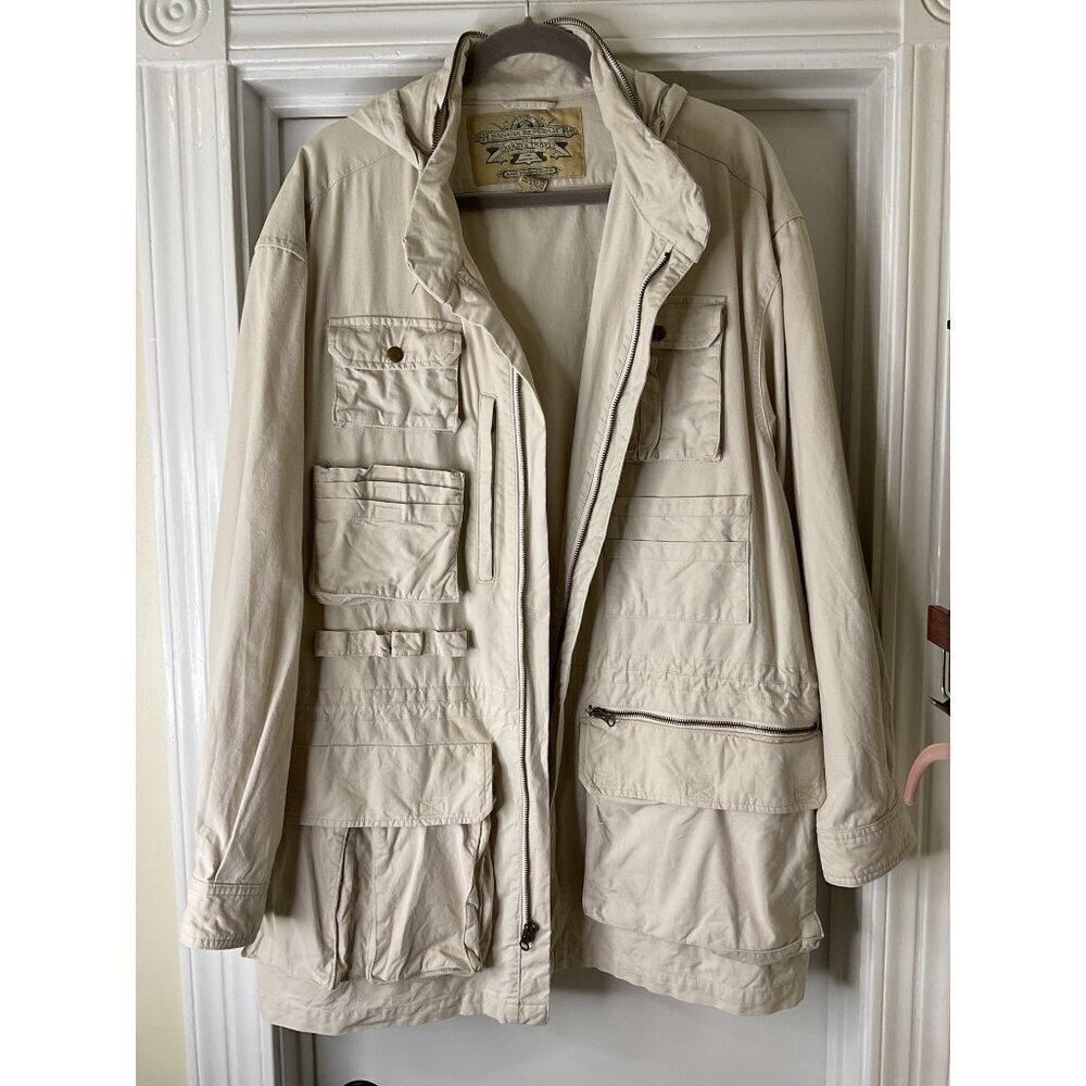 Vintage Banana Republic Field Jacket Mens Large Khaki Safari Outdoor Military